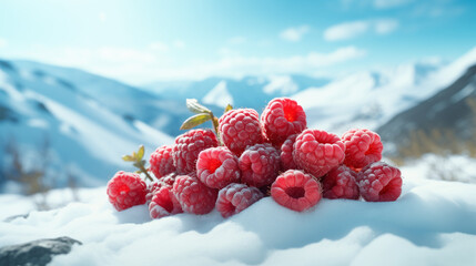 Raspberries in the snow