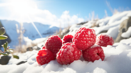 Raspberries in the snow