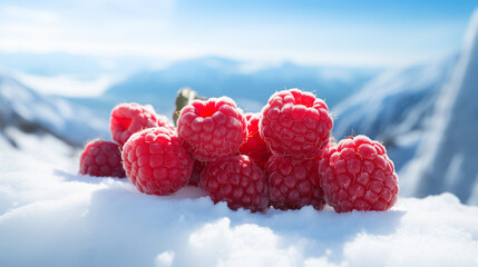 Raspberries in the snow