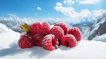 raspberries in the snow