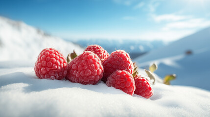 Raspberries in the snow