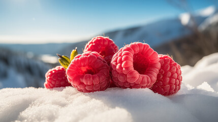 Raspberries in the snow