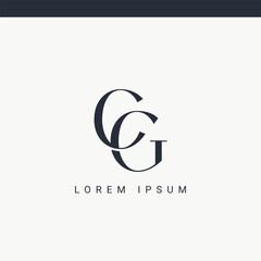 letter cg and gc logo design vector template.