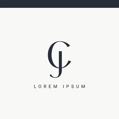 letter cj and jc logo design vector template.