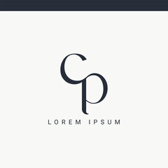 letter cp and pc logo design vector template.