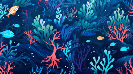 Fototapeta na wymiar coral reef with fish background