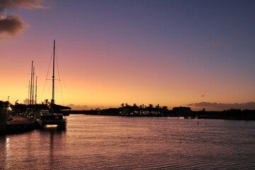 sunset at the harbor