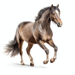 a horse, studio light , isolated on white background,