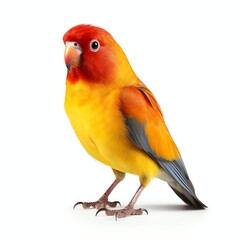 a love bird, studio light , isolated on white background