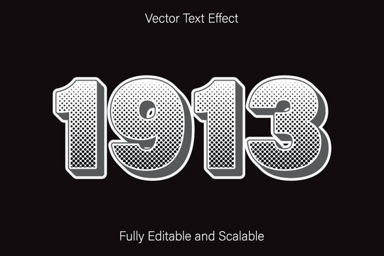 Retro 1913 text halftone effect.