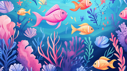 fishes in the water background 