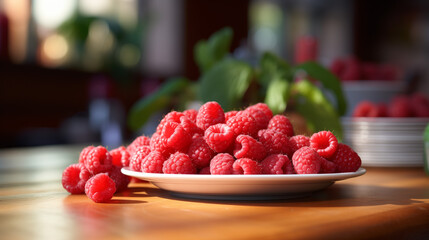 raspberries on a plate