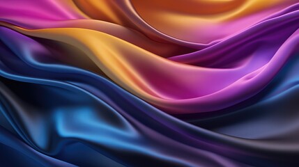 Obraz premium Colorfu luxury fabric background with copy space, colorfu silk texture background, Beautiful abstract background with smooth silky shapes, generative ai
