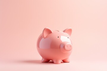 Pink Piggy Bank on Pink Background, Money Savings Tool for Financial Goals, Pink piggy bank for education and intuition savings and investment funds, AI Generated