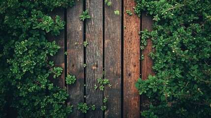 Fototapeta na wymiar old wooden with ivy
