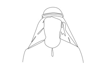 Saudi Arab businessman fashion in different poses isolated on white background. Vector illustration in a flat style. Editable strokes.