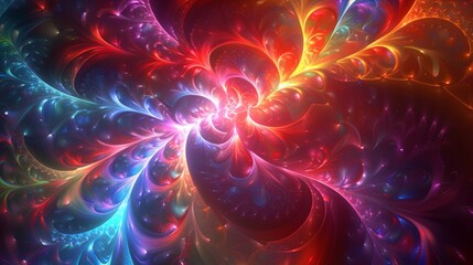 Colorful fractal flower with intricate patterns and vibrant colors