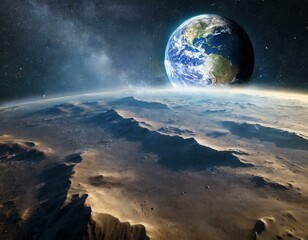 他の惑星から見た地球 宇宙 月