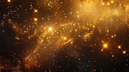 A universe in celebration, stars scattered like golden raindrops, framed in grandeur