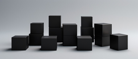 Black Cubes in Ascending Order on Gradient