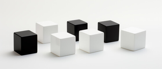Obraz premium Alternating Black and White Cubes on White