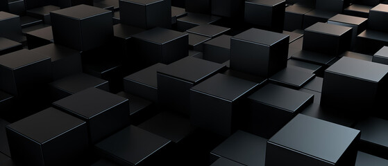 Elevated View of a Dark Cube Array