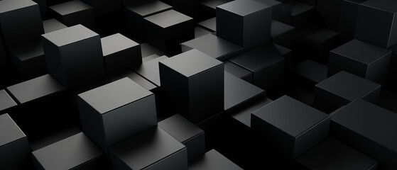 Elevated View of a Dark Cube Array