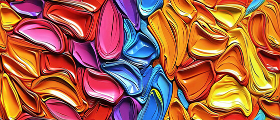 Fluid Metallic Waves in Vivid Colors