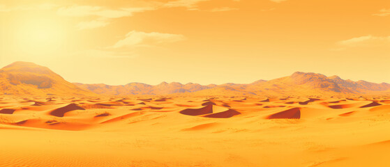 Fototapeta na wymiar Desert Dunes Under Golden Sky