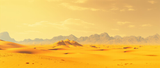 Desert Dunes Under Golden Sky