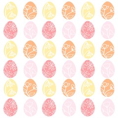 Pastel Easter eggs seamless pattern background. Decorative Easter elements.