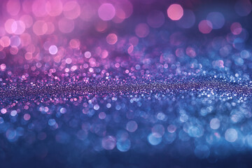 Abstract glitter silver, purple, blue lights background, banner