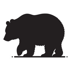 Bear Family : Silhouettes of Mother Bear and Cub, Silhouettes of bears 