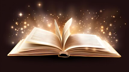 Open book isolated on transparent background. Png format
