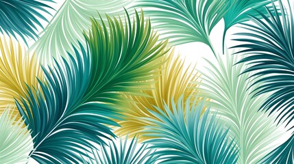 Fototapeta na wymiar palm leaves seamless pattern. 