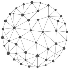 the connection of business team, the network of internet, web connected with the dot, the social media sign for communication