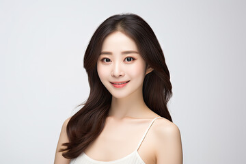 Beautiful Woman Face Portrait Beauty Skin Care Concept. asian Beauty