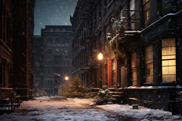 snowing winter at Boston, Massachusetts