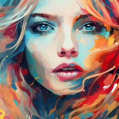 NEO ART  Colorful Girl Illustration V2 print 059