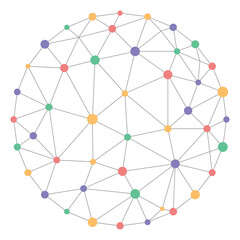 the connection of business team, the network of internet, web connected with the dot, the social media sign for communication