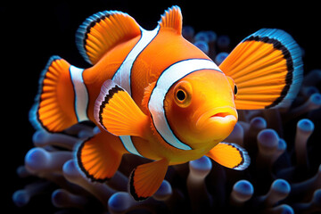 Anemone-a clown fish (Amphiprion percula)5 - obrazy, fototapety, plakaty
