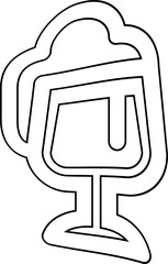 
Glass of beer doodle decoration and design.