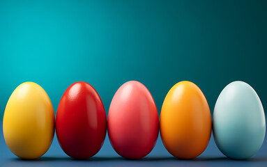 easter eggs on white, The Feast of Easter. Background for design.