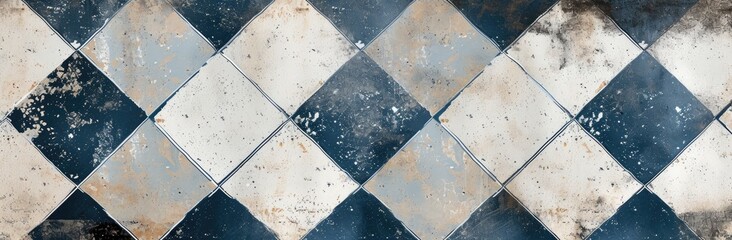A background featuring square tiles with an aged, vintage charm.