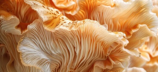 The intricate texture of mushrooms forms an enchanting wallpaper backdrop.