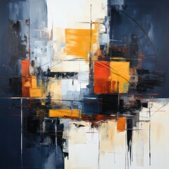 an abstract painting illustrating random brush strokes and color placement