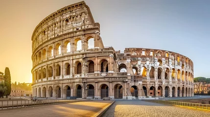 Fotobehang The Coliseum amphitheater in Rome, Italy © Adobe Contributor