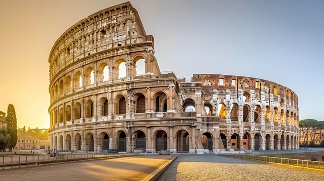 The Coliseum amphitheater in Rome, Italy