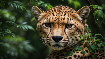 close up portrait of a leopard