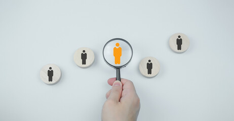 Fototapeta premium HR or HRM resources interview global job search resume find register online internet finding selective hiring icon,one of employee leading in recruiting opportunities career HR Recruitment